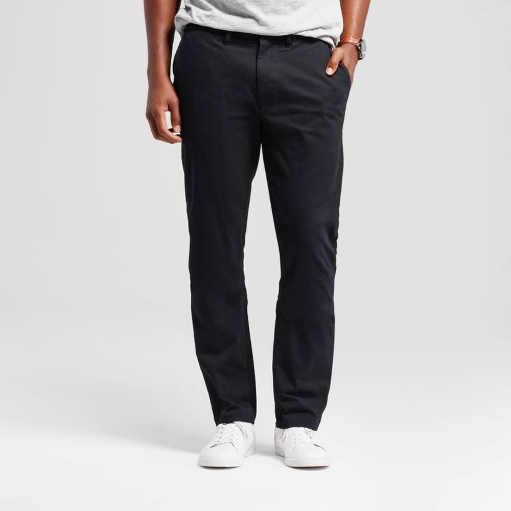Men's Every Wear Fit Chino Pants - Goodfellow & Co Black 33x32